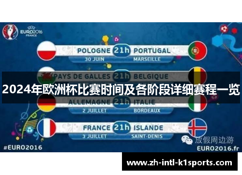 2024年欧洲杯比赛时间及各阶段详细赛程一览