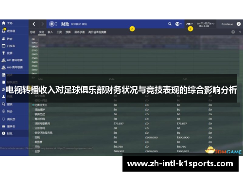 电视转播收入对足球俱乐部财务状况与竞技表现的综合影响分析